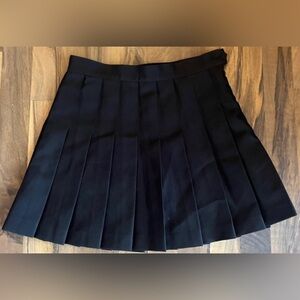 American Apparel Black Pleated Mini Skirt